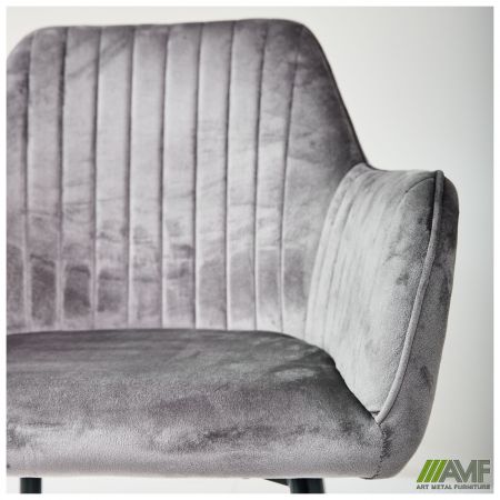 Фото 6 - Кресло Venera-C вельвет теплый серый 