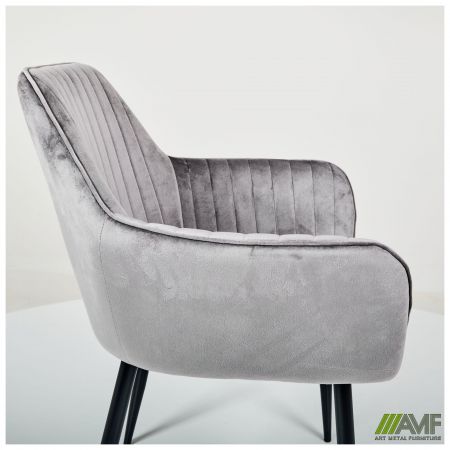 Фото 7 - Кресло Venera-C вельвет теплый серый 