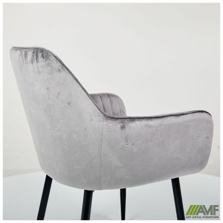 Фото 9 - Кресло Venera-C вельвет теплый серый 