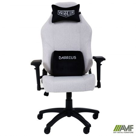 Фото 3 - Крісло геймерське VR Racer Textile Darrius сірий 