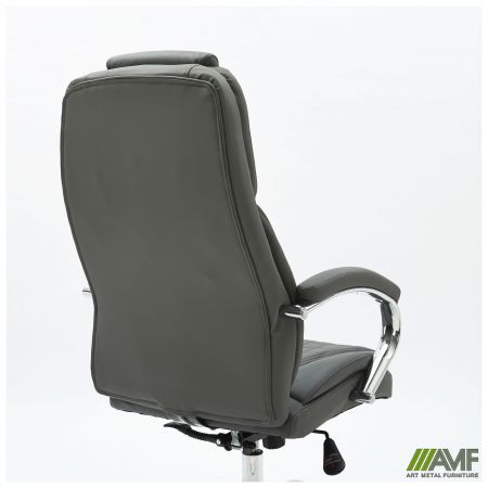 Фото 11 - Кресло руководителя Lester кожзам серый 