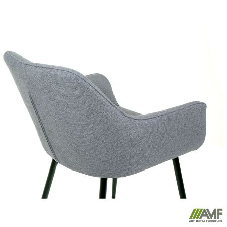 Фото 11 - Кресло Ariel черный/ ткань светло-серая 