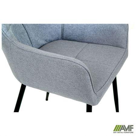 Фото 9 - Кресло Ariel черный/ ткань светло-серая 