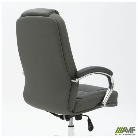 Фото 11 - Кресло Marselle-Ch хром НВ, механизм Anyfix, кожзам серый 