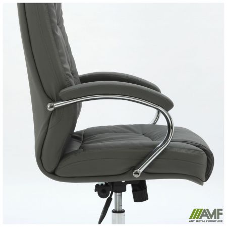 Фото 10 - Кресло Marselle-Ch хром НВ, механизм Anyfix, кожзам серый 