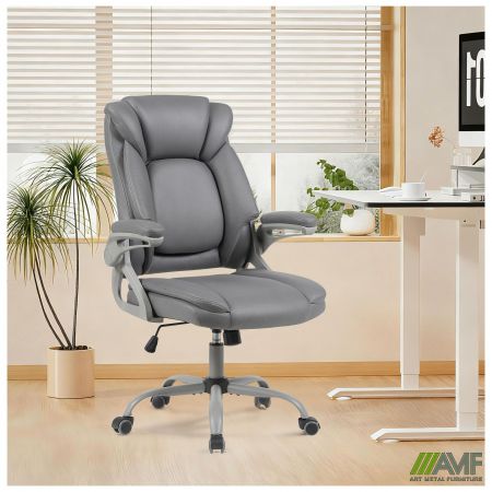 Фото 10 - Кресло руководителя West ткань серая 