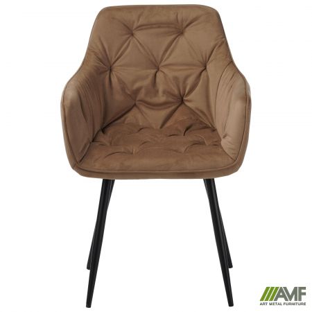 Фото 2 - Кресло Liana черный/вельвет кофейный 