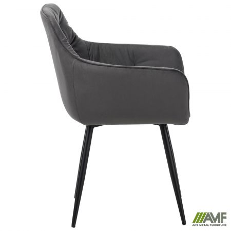 Фото 3 - Кресло Liana черный/вельвет темно-серый 