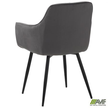 Фото 5 - Кресло Liana черный/вельвет темно-серый 