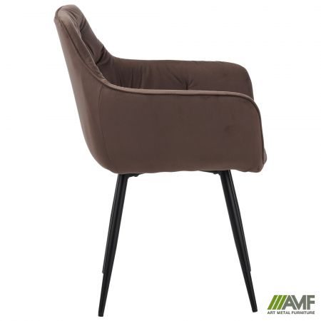 Фото 3 - Кресло Liana черный/вельвет коричневый 