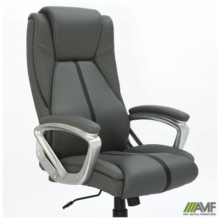 Фото 6 - Крісло керівника Seltic шкірзам сірий 