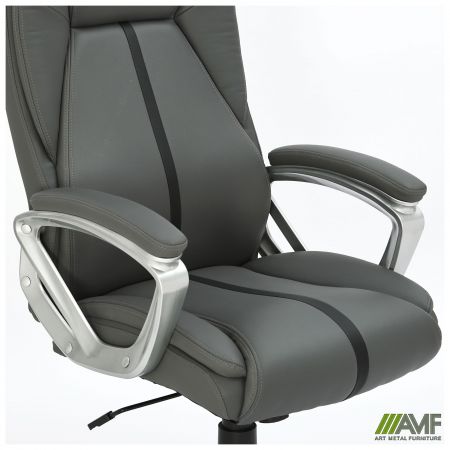 Фото 9 - Крісло керівника Seltic шкірзам сірий 