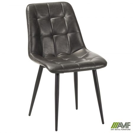 Фото 1 - Стілець обідній Arkansas-D чорний/шкірзам сірий 