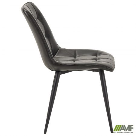 Фото 2 - Стілець обідній Arkansas-D чорний/шкірзам сірий 