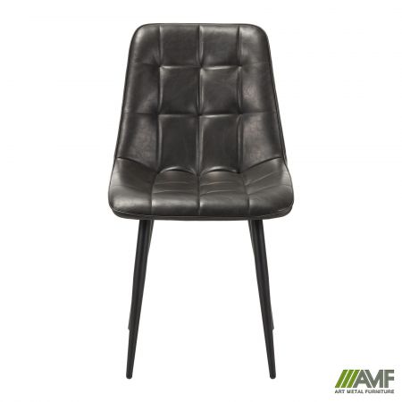 Фото 3 - Стілець обідній Arkansas-D чорний/шкірзам сірий 