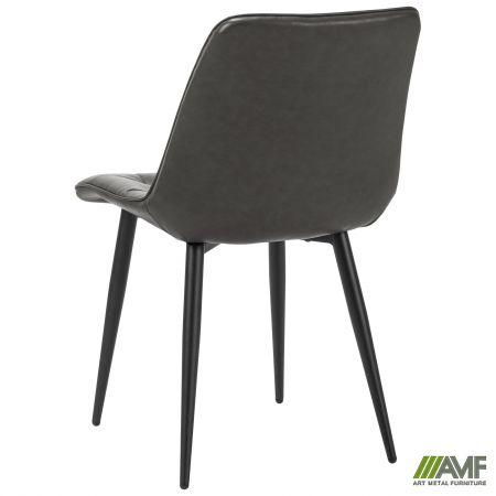 Фото 4 - Стілець обідній Arkansas-D чорний/шкірзам сірий 