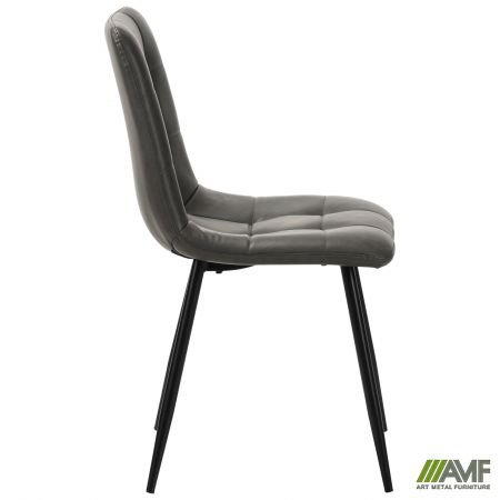 Фото 2 - Стілець обідній Kansas-D чорний/шкірозамінник темно-сірий 
