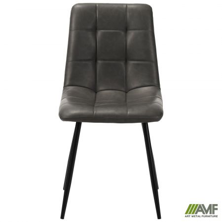 Фото 3 - Стілець обідній Kansas-D чорний/шкірозамінник темно-сірий 