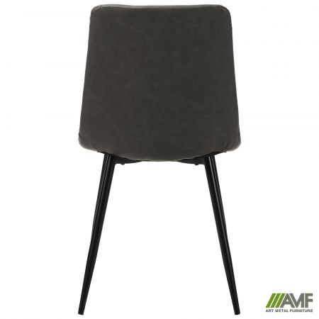 Фото 4 - Стілець обідній Kansas-D чорний/шкірозамінник темно-сірий 