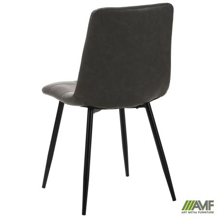 Фото 5 - Стілець обідній Kansas-D чорний/шкірозамінник темно-сірий 