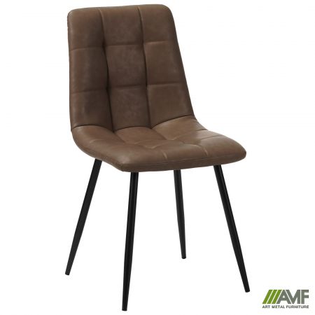 Фото 1 - Стул обеденный Kansas-D черный/кожзам камел 