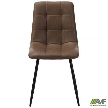 Фото 2 - Стул обеденный Kansas-D черный/кожзам камел 