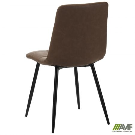 Фото 5 - Стул обеденный Kansas-D черный/кожзам камел 