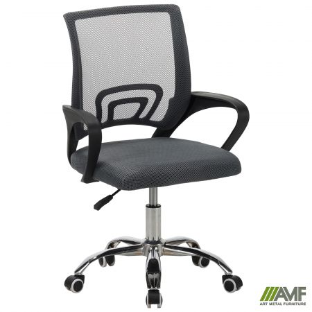Фото 1 - Кресло Web Home хром, ткань черная/сетка серая 