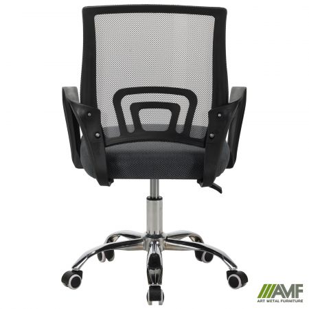 Фото 4 - Кресло Web Home хром, ткань черная/сетка серая 
