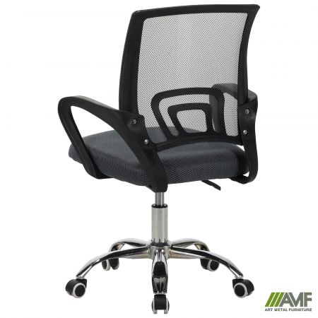 Фото 5 - Кресло Web Home хром, ткань черная/сетка серая 