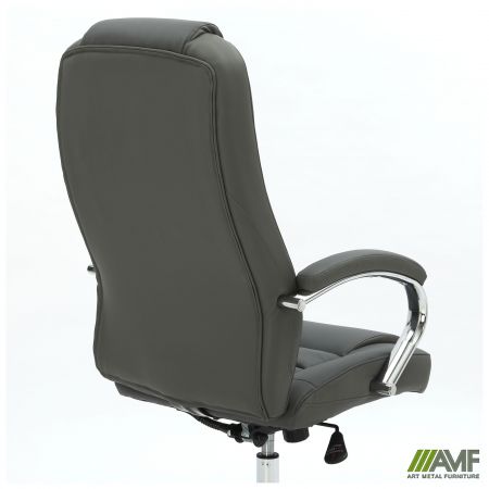 Фото 11 - Кресло Mustang-Ch хром НВ, механизм Anyfix, кожзам серый 