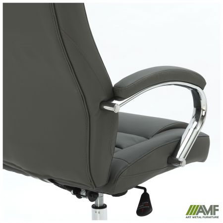 Фото 12 - Кресло Mustang-Ch хром НВ, механизм Anyfix, кожзам серый 