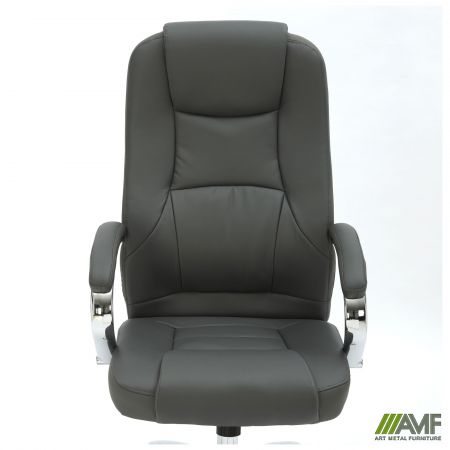 Фото 7 - Кресло Mustang-Ch хром НВ, механизм Anyfix, кожзам серый 