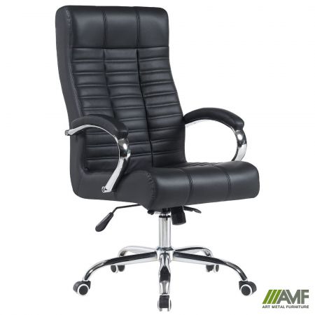 Фото 1 - Кресло руководителя Atlantis-X, механизм Anifix, кожзам черный 