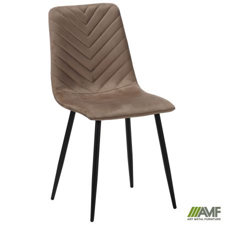 Фото 1 - Стул обеденный Loki черный/velvet темный- камел 