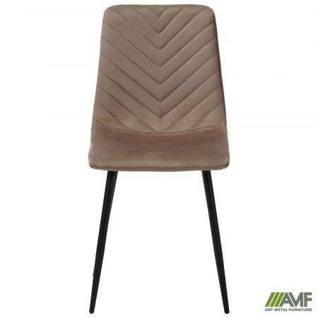 Фото 3 - Стул обеденный Loki черный/velvet темный- камел 