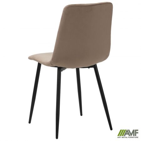 Фото 5 - Стул обеденный Loki черный/velvet темный- камел 