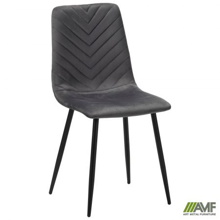 Фото 1 - Стілець обідній Loki чорний/velvet темно-сірий 