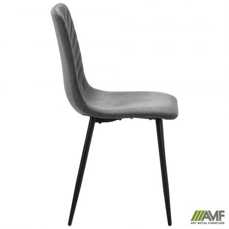 Фото 2 - Стілець обідній Loki чорний/velvet темно-сірий 