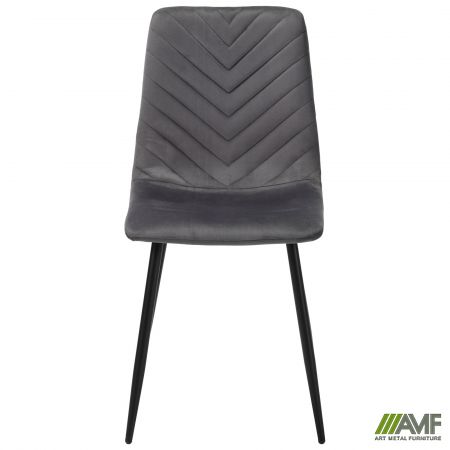 Фото 3 - Стілець обідній Loki чорний/velvet темно-сірий 