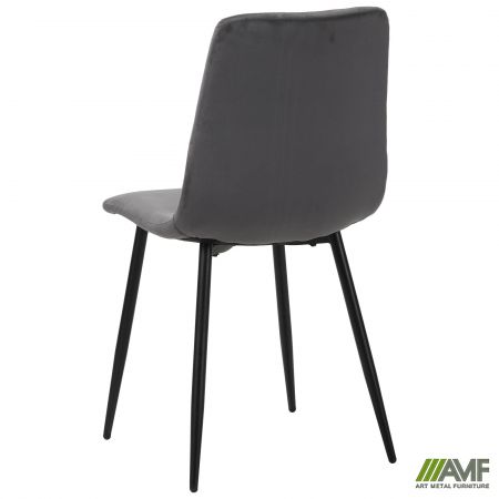 Фото 5 - Стілець обідній Loki чорний/velvet темно-сірий 