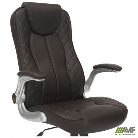 Фото 5 - Крісло керівника Parker шкірозамінник чорний 