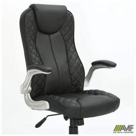 Фото 6 - Крісло керівника Parker шкірозамінник чорний 