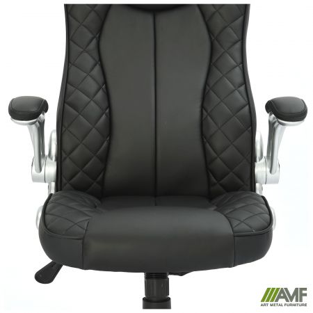 Фото 9 - Крісло керівника Parker шкірозамінник чорний 