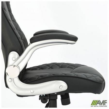 Фото 10 - Крісло керівника Parker шкірозамінник чорний 