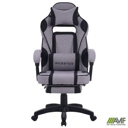 Фото 2 - Крісло геймерське VR Racer Textile Webster чорний/сірий 