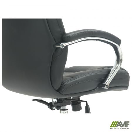 Фото 11 - Кресло Marselle-Ch-X хром НВ, механизм Anyfix, кожзам черный 