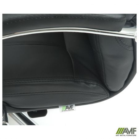 Фото 12 - Кресло Marselle-Ch-X хром НВ, механизм Anyfix, кожзам черный 