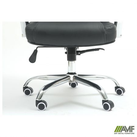 Фото 13 - Кресло Marselle-Ch-X хром НВ, механизм Anyfix, кожзам черный 