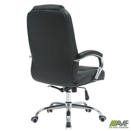 Фото 4 - Кресло Marselle-Ch-X хром НВ, механизм Anyfix, кожзам черный 